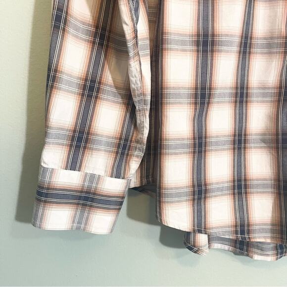 Joseph Abboud Cotton Plaid Collared Long Sleeve Button Down Shirt Brown XL - Picture 7 of 13